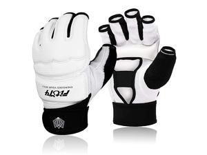 Half Mitts UFC MMA Karate Training Boxing Punch Bag Kickboxing Sparring Grappling Martial Arts Muay Thai Taekwondo Wrist Wraps Support Gloves for Women Men Kids White L Half Mitts UFC MMA Karate Training Boxing Punch Bag Kickboxing Sparring Grappling Martial Arts Muay Thai Taekwondo Wrist Wraps Support Gloves for Women Men Kids White L