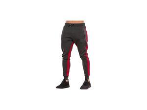 Mens Gym Jogger Pants Slim Fit Workout Running Sweatpants with Zipper Pockets L Red Mens Gym Jogger Pants Slim Fit Workout Running Sweatpants with Zipper Pockets L Red