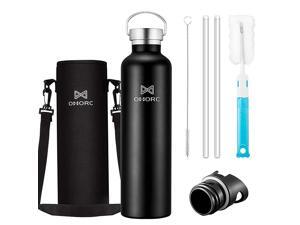 316 Stainless Steel Water Bottle20ozDouble Wall Vacuum Insulated Water BottleStay Cold for 48 HrsHot for 24 Hrs Wide Mouth Thermo Travel Sports Water Bottle with Straw and 2 LidsBlack 316 Stainless Steel Water Bottle20ozDouble Wall Vacuum Insulated Water BottleStay Cold for 48 HrsHot for 24 Hrs Wide Mouth Thermo Travel Sports Water Bottle with Straw and 2 LidsBlack