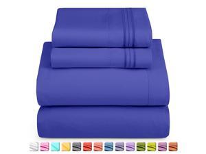 Deep Pocket King Sheets 4 Piece King Size Bed Sheets with Fitted Sheet Flat Sheet Pillow Cases Extra Soft Microfiber Bedsheet Set with Deep Pockets for King Sized Mattress Royal Blue Deep Pocket King Sheets 4 Piece King Size Bed Sheets with Fitted Sheet Flat Sheet Pillow Cases Extra Soft Microfiber Bedsheet Set with Deep Pockets for King Sized Mattress Royal Blue