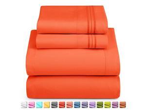 Deep Pocket Split King Sheets 5 Piece Split King Size Bed Sheets with Fitted Sheet Flat Sheet Pillow Cases Extra Soft Bedsheet Set with Deep Pockets for Split King Mattress Orange Deep Pocket Split King Sheets 5 Piece Split King Size Bed Sheets with Fitted Sheet Flat Sheet Pillow Cases Extra Soft Bedsheet Set with Deep Pockets for Split King Mattress Orange