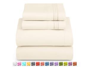 Deep Pocket Twin XL Sheets 3 Piece Bed Sheets with Fitted Sheet Flat Sheet Pillow Cases Extra Soft Microfiber Bedsheet Set with Deep Pockets for Twin XL Sized Mattress Off White Deep Pocket Twin XL Sheets 3 Piece Bed Sheets with Fitted Sheet Flat Sheet Pillow Cases Extra Soft Microfiber Bedsheet Set with Deep Pockets for Twin XL Sized Mattress Off White