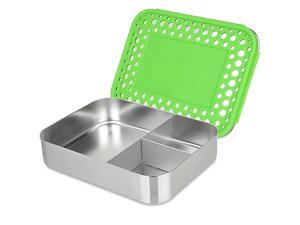 Large Trio Stainless Steel Lunch Container Three Section Design for Sandwich and Two Sides Metal Bento Lunch Box for Kids or Adults EcoFriendly Stainless Lid Green Dots Large Trio Stainless Steel Lunch Container Three Section Design for Sandwich and Two Sides Metal Bento Lunch Box for Kids or Adults EcoFriendly Stainless Lid Green Dots