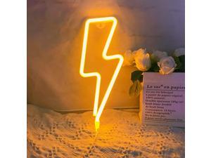 Neon LightLED Lightning Sign Shaped Decor LightWall Decor for ChristmasBirthday PartyKids Room Living Room Wedding Party Decor Yellow