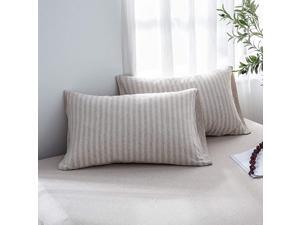 100 Jersey Cotton Pillowcase Queen Pillowcase Set of 2 Super Soft and Breathable Queen Light CoffeeOff White Stripes 100 Jersey Cotton Pillowcase Queen Pillowcase Set of 2 Super Soft and Breathable Queen Light CoffeeOff White Stripes