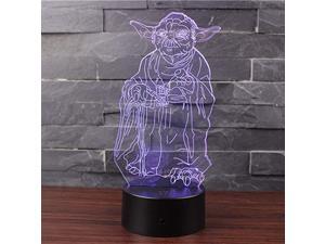 3D Illusion LED Night Light Table Desk Lamp 7 Colors Gradual Changing Touch with USB Cable for Home Decoration or Childrens Gifts Master Yoda 3D Illusion LED Night Light Table Desk Lamp 7 Colors Gradual Changing Touch with USB Cable for Home Decoration or Childrens Gifts Master Yoda