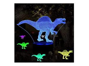 Lights for Kids Illusion Dinosaur Toy Birthday Gifts Optical Desk Lamp Table Touch Walking Animal Light Party Western Children Room Decor Bedroom Nursery 7 Color Changing USB Spinosaurus Lights for Kids Illusion Dinosaur Toy Birthday Gifts Optical Desk Lamp Table Touch Walking Animal Light Party Western Children Room Decor Bedroom Nursery 7 Color Changing USB Spinosaurus