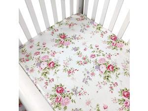 Crib Sheets Girl Fitted Crib Sheets Floral Portable Crib Mattress Topper for Baby Girls 100 Soft Breathable Cotton Pink Crib Sheets Girl Fitted Crib Sheets Floral Portable Crib Mattress Topper for Baby Girls 100 Soft Breathable Cotton Pink