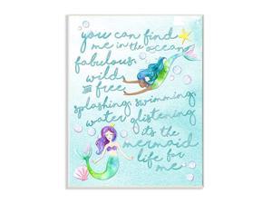 Mermaid Life for Me Painting Wall Plaque 13x19 Design by Artist Erica Billups