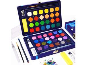 Paints Set 48 Solid Assorted Paints Half Pans with Watercolor Brush Pen + 8 Extra Bonuses Travel Watercolor Kit Portable for Artists Students Kids Paints Set 48 Solid Assorted Paints Half Pans with Watercolor Brush Pen + 8 Extra Bonuses Travel Watercolor Kit Portable for Artists Students Kids