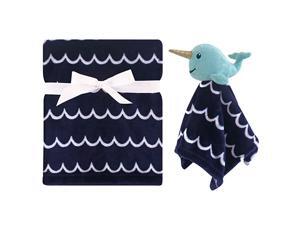 Unisex Baby Plush Blanket with Security Blanket Boy Narwhal One Size Unisex Baby Plush Blanket with Security Blanket Boy Narwhal One Size