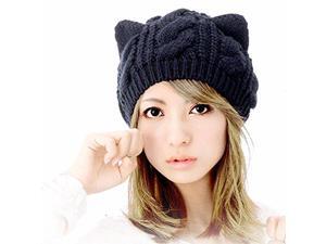 Cute Woollike Knitted CAT Kitty Ears Women Lady Girl Headgear Crochet Hats Cute Woollike Knitted CAT Kitty Ears Women Lady Girl Headgear Crochet Hats