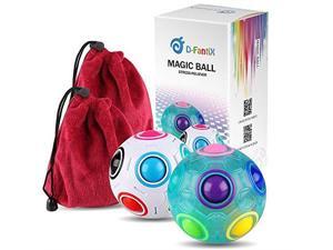 Rainbow Puzzle Ball Cube Magic Rainbow Ball Puzzle Bundle Stress Fidget Ball Brain Teasers Games Fidget Toys for Kids Set of 2