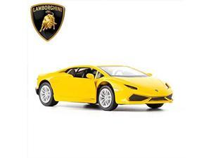 TGRCM-CZ 1/36 Scale Murcielago LP670-4 Casting Car Model Zinc Alloy Toy Car for Kids Pull Back Vehicles Toy Car for Toddlers Kids Boys Girls Gift Yellow 