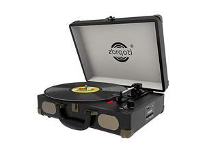 Record Player Vintage Suitcase Turntable 3 Speed for 71012 LP Bluetooth 2 Stereo Speakers 9V 15A DC in Standard RCA Headphone OutputsBlack Black Record Player Vintage Suitcase Turntable 3 Speed for 71012 LP Bluetooth 2 Stereo Speakers 9V 15A DC in Standard RCA Headphone OutputsBlack Black