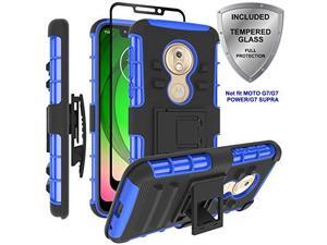 Moto G7 Play Case Military Grade Protection with Tempered Glass Screen Protector Holster Belt Clip Amor Case for Motorola Moto G7 Play Blue Moto G7 Play Case Military Grade Protection with Tempered Glass Screen Protector Holster Belt Clip Amor Case for Motorola Moto G7 Play Blue