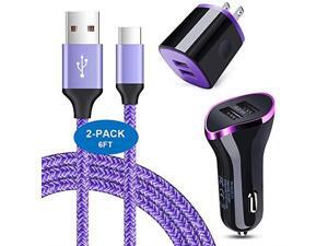 Type C Wall Charger Car Charger USB Charging Block Plug+ 2PC Fast USB C Cable 6ft Replacement for Samsung Galaxy Note 10 10E 10 Pro S10 S9 A50 A10E A20E LG Stylo 5 Moto G7 Google Pixel 3a Type C Wall Charger Car Charger USB Charging Block Plug+ 2PC Fast USB C Cable 6ft Replacement for Samsung Galaxy Note 10 10E 10 Pro S10 S9 A50 A10E A20E LG Stylo 5 Moto G7 Google Pixel 3a
