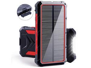 Solar Power Bank 20000mAh Portable Solar Charger with Dual USB 3A Output PortLED Light and External Battery Pack Solar Phone Charger Fast Charging for Smartphone and More Red Solar Power Bank 20000mAh Portable Solar Charger with Dual USB 3A Output PortLED Light and External Battery Pack Solar Phone Charger Fast Charging for Smartphone and More Red