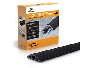 Cord Floor Cord Cover 4 Ft Black Duct Cord Protector Covers Cables Cords or Wires 3 Channel On Floor Raceway for Sidewalks or Walkways in The Home or Office Doorways 4 ft Cord Floor Cord Cover 4 Ft Black Duct Cord Protector Covers Cables Cords or Wires 3 Channel On Floor Raceway for Sidewalks or Walkways in The Home or Office Doorways 4 ft