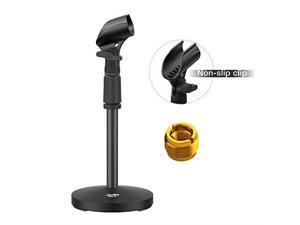 MMs2 Adjustable Desk Mic Stand Desktop Tabletop Table Top Short Microphone Stand with NonSlip Mic Clip For Blue Yeti Snowball