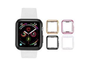 Apple Watch case with Screen Protector for 44mm Apple Watch Series 4 and Series 5 4 Pack Clear+Black+Gold+Rose Gold Does not fit Apple Watch 123 Apple Watch case with Screen Protector for 44mm Apple Watch Series 4 and Series 5 4 Pack Clear+Black+Gold+Rose Gold Does not fit Apple Watch 123