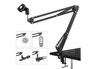 Suspension Mic Clip Adjustable Boom Studio Scissor Arm Stand For Blue Yeti Snowball Constructed With Premium Quality Metals For Professional Streaming VoiceOver RecordingGames Suspension Mic Clip Adjustable Boom Studio Scissor Arm Stand For Blue Yeti Snowball Constructed With Premium Quality Metals For Professional Streaming VoiceOver RecordingGames