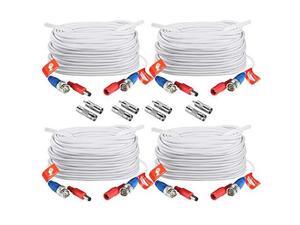 4 Pack 100ft 30 M 2in1 Video Power Cable BNC Extension Surveillance Camera Cables for Security Camera DVR Systems White 4 Pack 100ft 30 M 2in1 Video Power Cable BNC Extension Surveillance Camera Cables for Security Camera DVR Systems White
