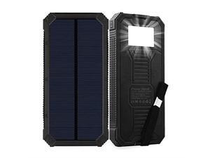 Solar Charger 15000mAh Portable Solar Power Bank with Dual USB Output Ports Solar Phone Charger External Battery Pack with 6 LED Flashlight Light for iPhone iPad Android and More Black Solar Charger 15000mAh Portable Solar Power Bank with Dual USB Output Ports Solar Phone Charger External Battery Pack with 6 LED Flashlight Light for iPhone iPad Android and More Black