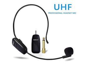 Microphone Headset UHF Headset Mic System 160ft Range Headset Mic and Handheld Mic 2 in 1 1814 Plug for Speakers Voice Amplifier PA System Not Supported iPhone AUX