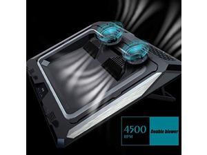 GT300 Double Blower Laptop Cooling Pad for 1417 Inch Gaming Laptop Cooler Pad with Dust Filter Flexible Rubber Ring Colorful LightsAdjustable Mount StandThird Gear Speed GT300 Double Blower Laptop Cooling Pad for 1417 Inch Gaming Laptop Cooler Pad with Dust Filter Flexible Rubber Ring Colorful LightsAdjustable Mount StandThird Gear Speed