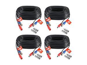 4 Pack 100ft 30 Meters 2in1 Video Power Cable BNC Extension Surveillance Camera Cables for Video Security Systems Included 4X BNC Connectors and 4X RCA Adapters 4 Pack 100ft 30 Meters 2in1 Video Power Cable BNC Extension Surveillance Camera Cables for Video Security Systems Included 4X BNC Connectors and 4X RCA Adapters