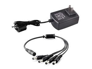 DC 12V 2A Security Camera Power Adapter with 1 to 4 Power Splitter for Security Camera System DC 12V 2A Security Camera Power Adapter with 1 to 4 Power Splitter for Security Camera System