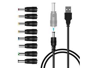 USB to DC Power Cable8 in 1 Universal USB to DC Jack Charging Cable Power Cord with 8 Interchangeable Plugs Connectors Adapter for RouterMini FanSpeaker and More Electronics DevicesBlack USB to DC Power Cable8 in 1 Universal USB to DC Jack Charging Cable Power Cord with 8 Interchangeable Plugs Connectors Adapter for RouterMini FanSpeaker and More Electronics DevicesBlack