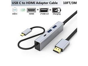 C to HDMI 10FT CableCharging Power PD2 30Dex Dock Adapter Cord for Samsung S10S9S8 PlusNote 98MacBook ProNintendo SwitchSurfaceChromebookLenovoAsusDellHP to TVMonitor Hub 4K C to HDMI 10FT CableCharging Power PD2 30Dex Dock Adapter Cord for Samsung S10S9S8 PlusNote 98MacBook ProNintendo SwitchSurfaceChromebookLenovoAsusDellHP to TVMonitor Hub 4K