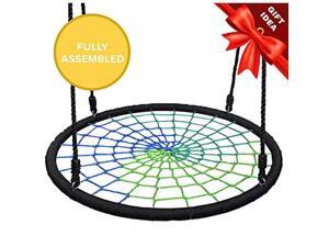 Spider Web Tree Swing 40 Inch Diameter Fully Assembled 600 lb Weight Capacity Easy to Install Cool Multi Color Spider Web Tree Swing 40 Inch Diameter Fully Assembled 600 lb Weight Capacity Easy to Install Cool Multi Color