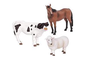 Farm Animals Sheep Bull Horse Farm Animal Toys with Horse Toy for Kids 3+ Pc