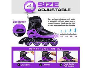 Kids Adjustable Inline Skates Outdoor Durable Perfect First Skates for Girls and Boys Illuminating Front Wheels Renewed 