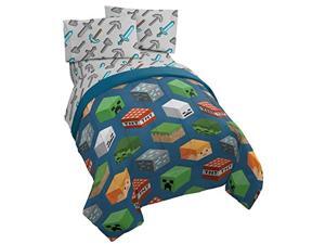 Minecraft Isometric 4 Piece Twin Bed Set Includes Reversible Comforter Sheet Set Bedding Features Creeper Super Soft Fade Resistant Polyester Official Minecraft Product Minecraft Isometric 4 Piece Twin Bed Set Includes Reversible Comforter Sheet Set Bedding Features Creeper Super Soft Fade Resistant Polyester Official Minecraft Product