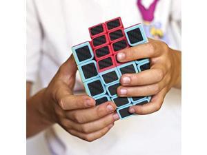 Rubiks Cube Rubix Cube Speed Cube 4x4x4 Smooth Magic Carbon Fiber Sticker Rubix Speed Cubes Enhanced VersionBlack