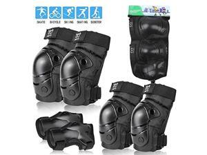 Knee Pads Elbow Pads with Wrist Guards Protective Gear Set 6 Pack for Rollerblading Skateboard Cycling Skating Bike Scooter Riding Sports Black2 SKids37 Years Knee Pads Elbow Pads with Wrist Guards Protective Gear Set 6 Pack for Rollerblading Skateboard Cycling Skating Bike Scooter Riding Sports Black2 SKids37 Years