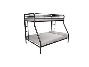 TwinOverFull Bunk Bed with Metal Frame and Ladder SpaceSaving Design Black TwinOverFull Bunk Bed with Metal Frame and Ladder SpaceSaving Design Black