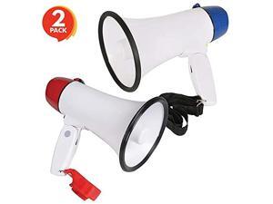 BatteryOperated Megaphone Set of 2 Portable Mega Phone Loud Speaker with Siren Volume Control and Hanging Strap Great Gift or Prize for Kids and Adults Blue and Red BatteryOperated Megaphone Set of 2 Portable Mega Phone Loud Speaker with Siren Volume Control and Hanging Strap Great Gift or Prize for Kids and Adults Blue and Red