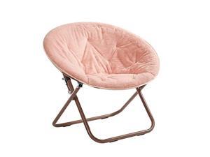 Faux Fur Saucer Chair with Metal Frame One Size Blush Faux Fur Saucer Chair with Metal Frame One Size Blush