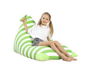 Stuffed Animal Storage Bean Bag Chair Cover for Kids Girls and Adults Beanbag Cover for Stuffed Animals 23 Inch Long YKK Zipper Premium Cotton Canvas Xmas Gift IdeasGreen Stripe