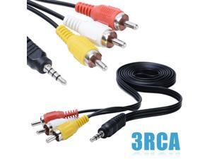 Onsale 1pc 120CM 3.5mm Jack Plug to 3 RCA Adapter Cable Male to Male DVD VCR Audio Video Stereo TV AV Cable Wire Cord Onsale 1pc 120CM 3.5mm Jack Plug to 3 RCA Adapter Cable Male to Male DVD VCR Audio Video Stereo TV AV Cable Wire Cord