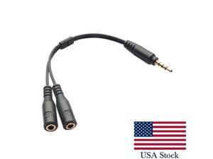 3.5mm Stereo Audio Male to 2 Female Headset Mic TRRS Y Splitter Cable Adapter 3.5mm Stereo Audio Male to 2 Female Headset Mic TRRS Y Splitter Cable Adapter