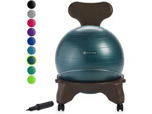 Classic Balance Ball Chair – Exercise Stability Yoga Ball Premium Ergonomic Chair for Home and Office Desk with Air Pump, Exercise Guide and Satisfaction Guarantee