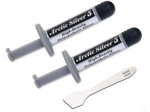 Arctic Silver 5 Thermal Cooling Compound Paste 3.5g High-Density Polysynthetic Silver - 2 Pack with Bonus Tool