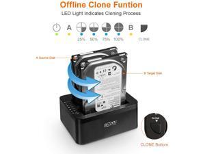 USB 3.0 to SATA Dual-Bay External Hard Drive Docking Station with Offline Clone/Duplicator Function for 2.5 & 3.5 Inch HDD SSD SATA (SATA I/II/III) Support 2X 8TB & UASP, Tool-Free USB 3.0 to SATA Dual-Bay External Hard Drive Docking Station with Offline Clone/Duplicator Function for 2.5 & 3.5 Inch HDD SSD SATA (SATA I/II/III) Support 2X 8TB & UASP, Tool-Free