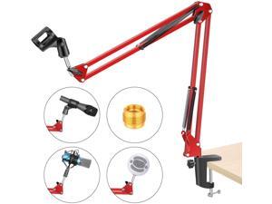 Adjustable Microphone Suspension Boom Scissor Arm Stand, Max Load 1 KG Compact Mic Stand for Radio Broadcasting Studio, Voice-Over Sound Studio, Stages, and TV Stations(Red) Adjustable Microphone Suspension Boom Scissor Arm Stand, Max Load 1 KG Compact Mic Stand for Radio Broadcasting Studio, Voice-Over Sound Studio, Stages, and TV Stations(Red)